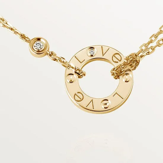 car Love Necklace With 2 Diamonds