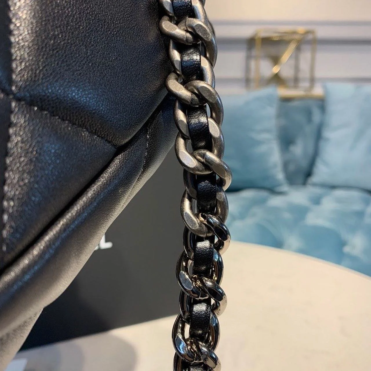 Chanel 19 Flap Bag 30cm Goatskin Leather Spring/Summer Act 1 Collection, Black