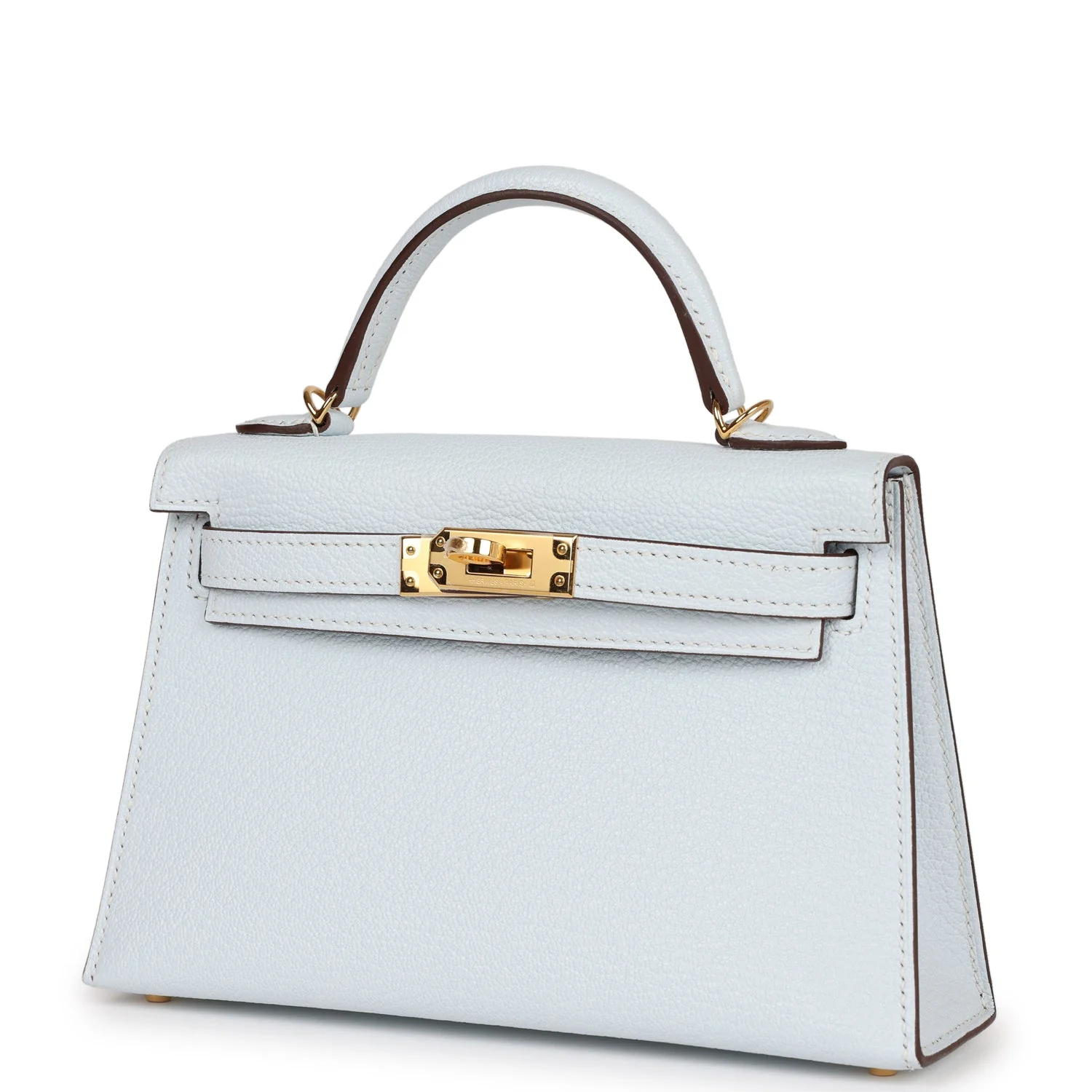 Hermes Kelly Sellier 20 Bleu Brume Chevre Gold Hardware