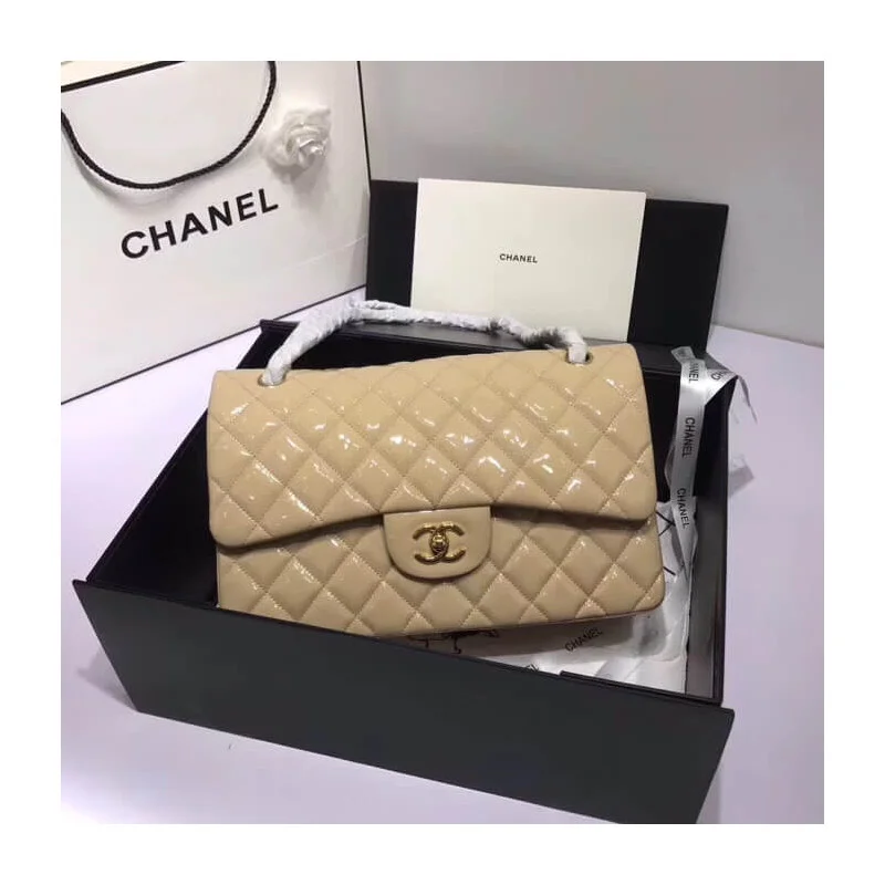 Chanel Pantent Leather 30Cm Class-Flap Bag A1113