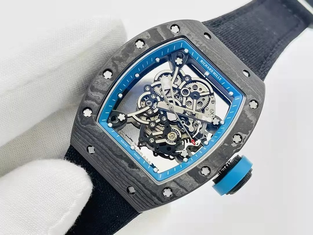 RM055 Skeleton Blue Dial Black Bezel Black Canvas Strap RMS RMUL2