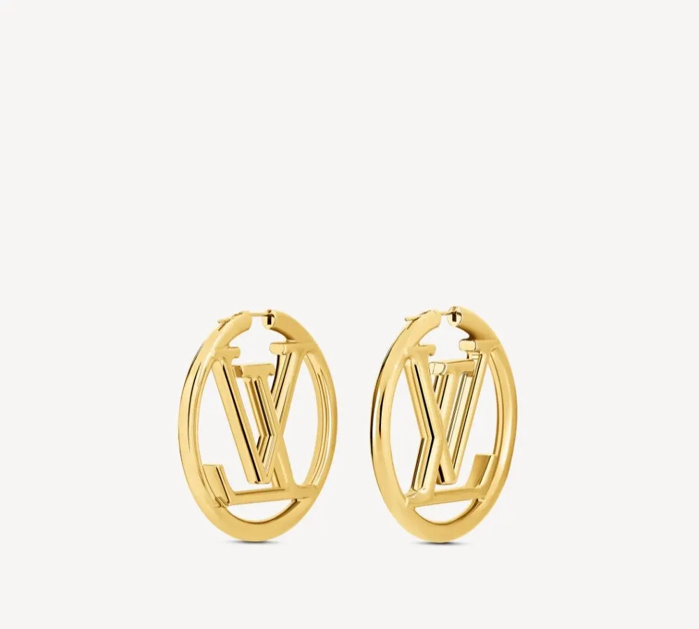 e Hoop Earrings Gold Metal | L Earrings |