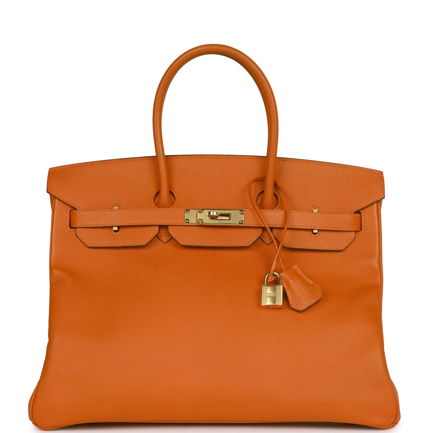 Pre-owned Hermes Birkin 35 Feu Epsom Gold Hardware