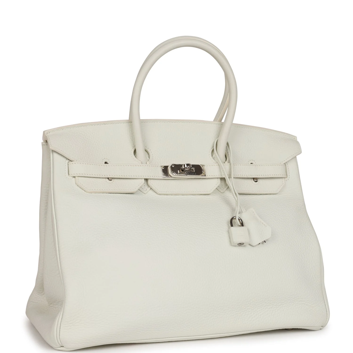 Pre-owned Hermes Birkin 35 White Togo Palladium Hardware