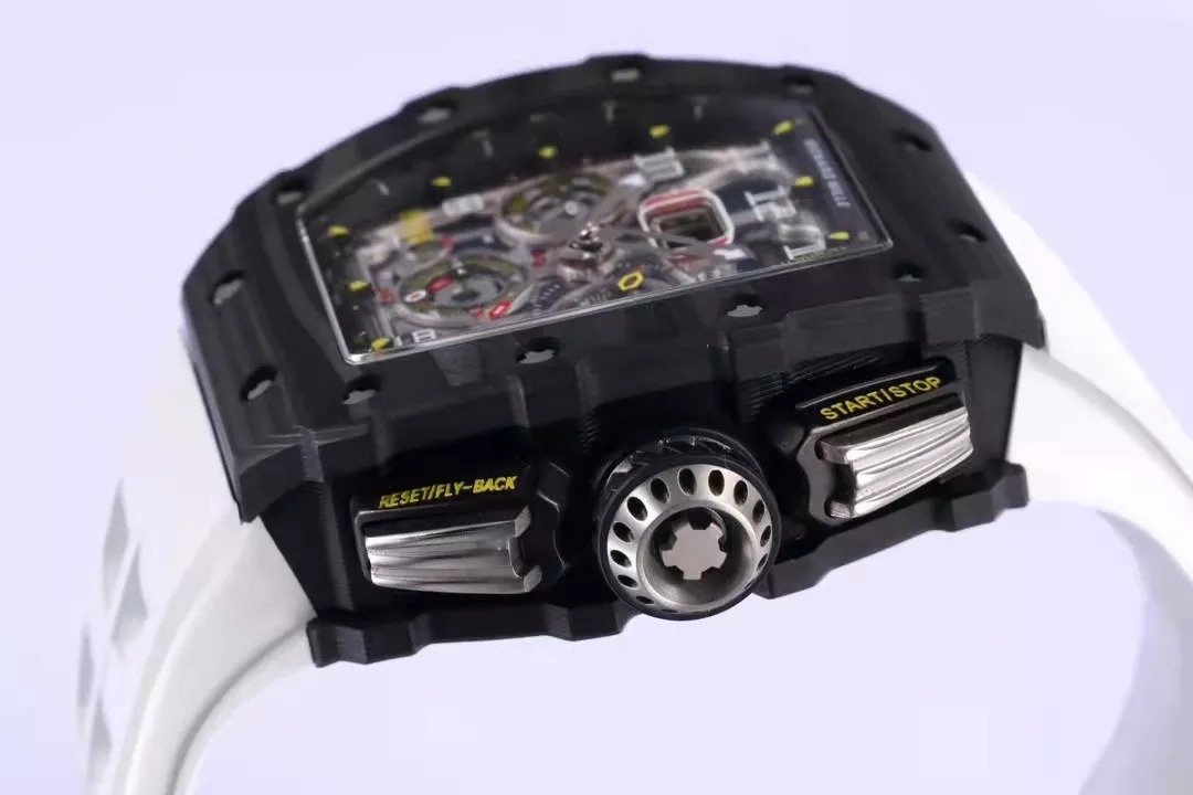 RM 11-03 Skeleton Dial Black Bezel White Rubber Strap KV 7750