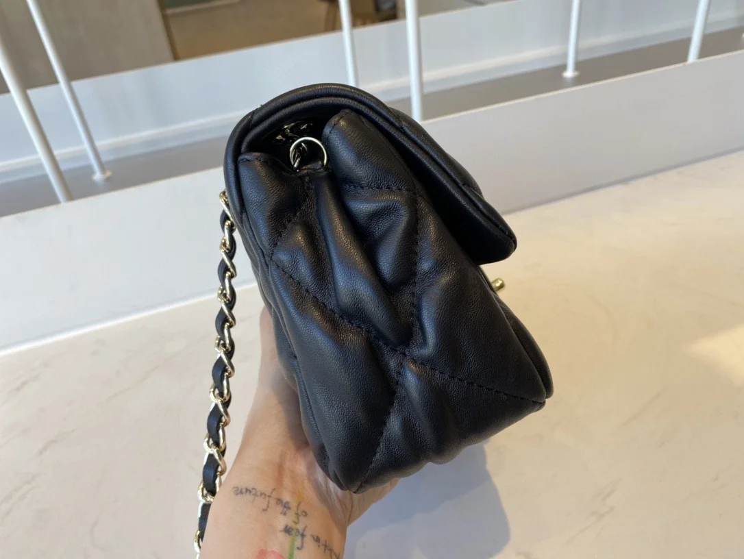 Chanel Small Flap Bag Gold Hardware Black For Women, Women’s Handbags, Shoulder Bags 7.5in/19cm AS2232