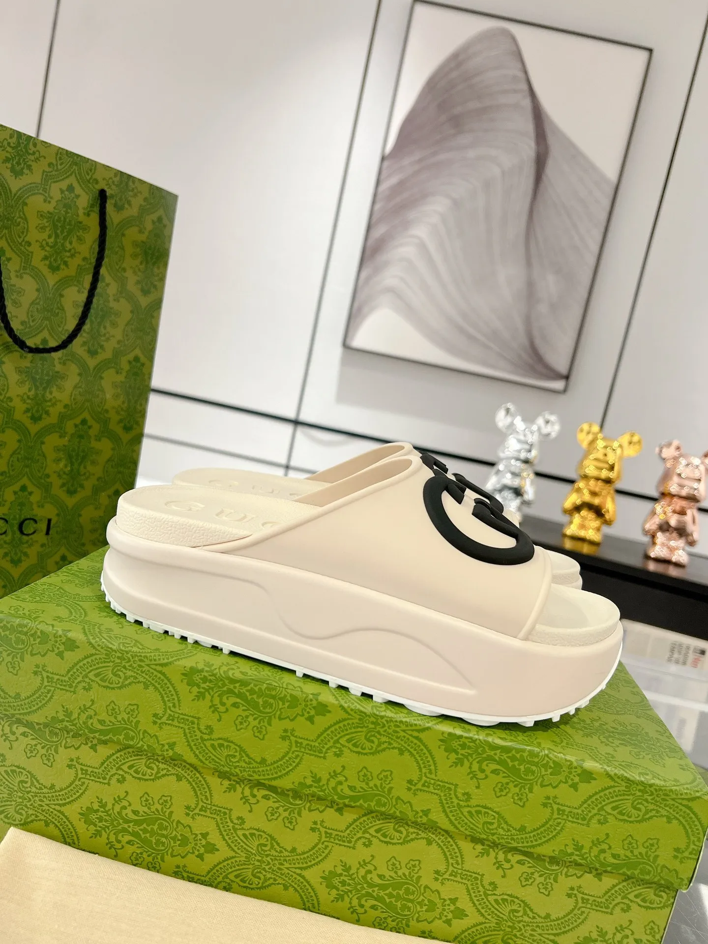 GG new arrival  men and women slippers heels 5 cm