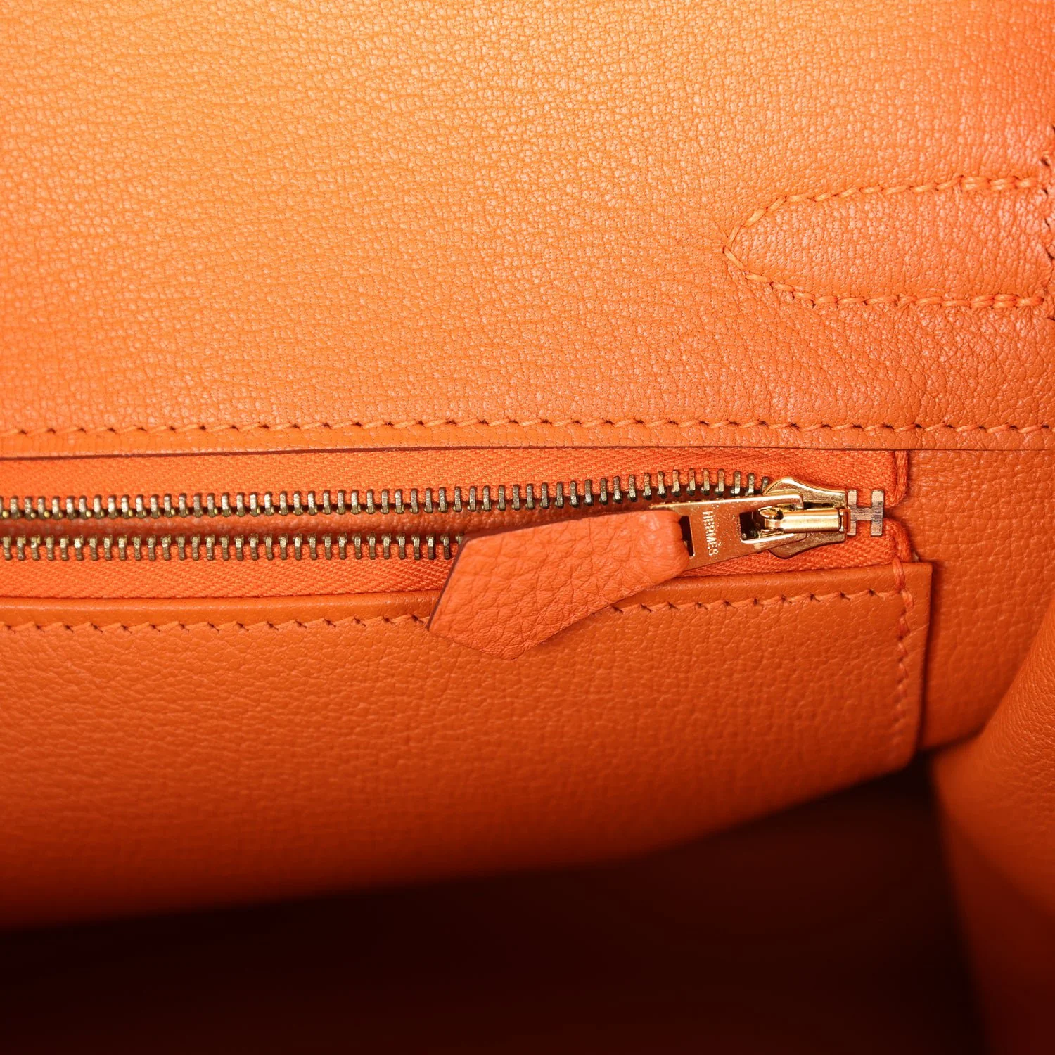 Pre-owned Hermes Birkin 30 Orange Togo Gold Hardware