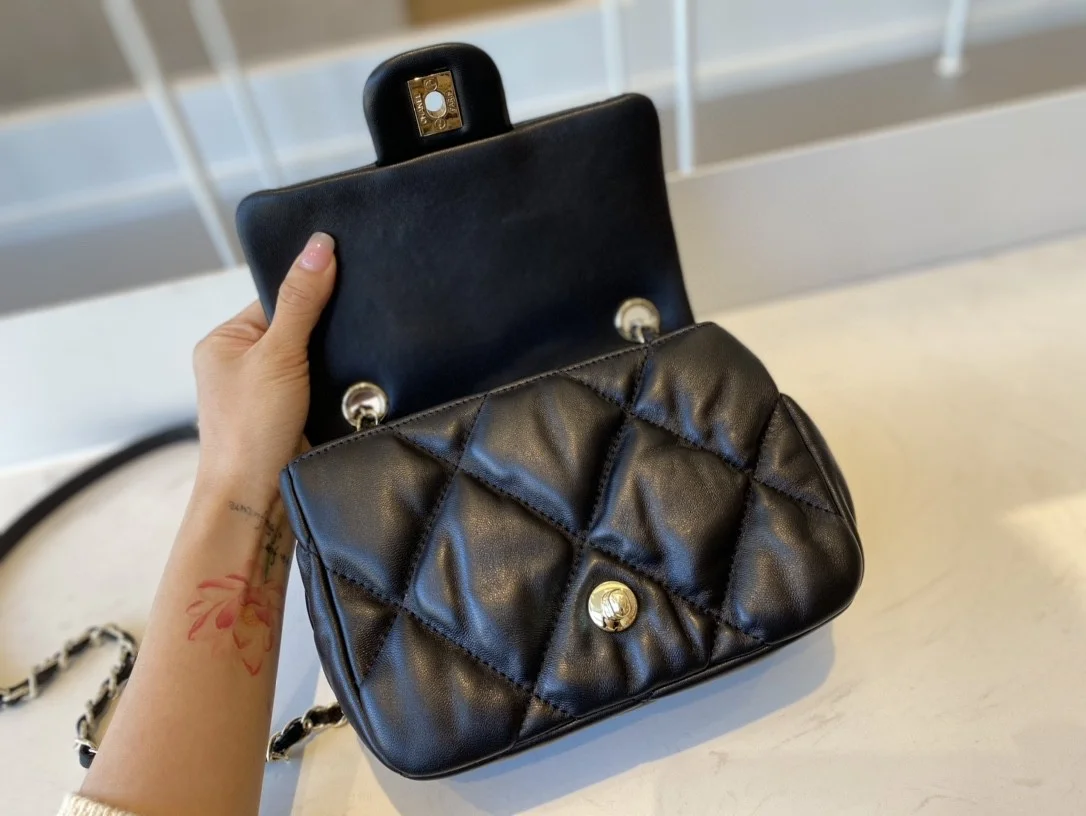 Chanel Small Flap Bag Gold Hardware Black For Women, Women’s Handbags, Shoulder Bags 7.5in/19cm AS2232