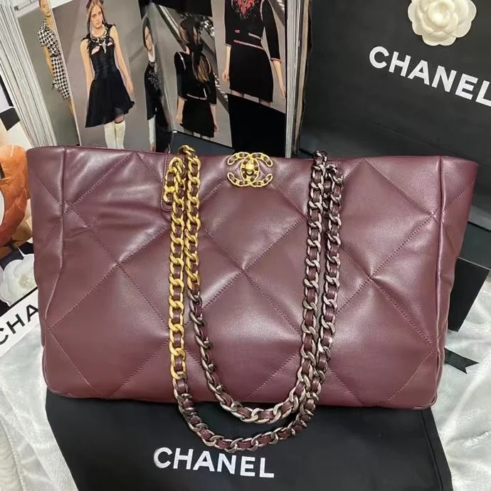 Chanel Shopping Chanel Bag 19 Dark Red For Women, Women’s Bags 16in/41cm AS3660 B04852 NK294