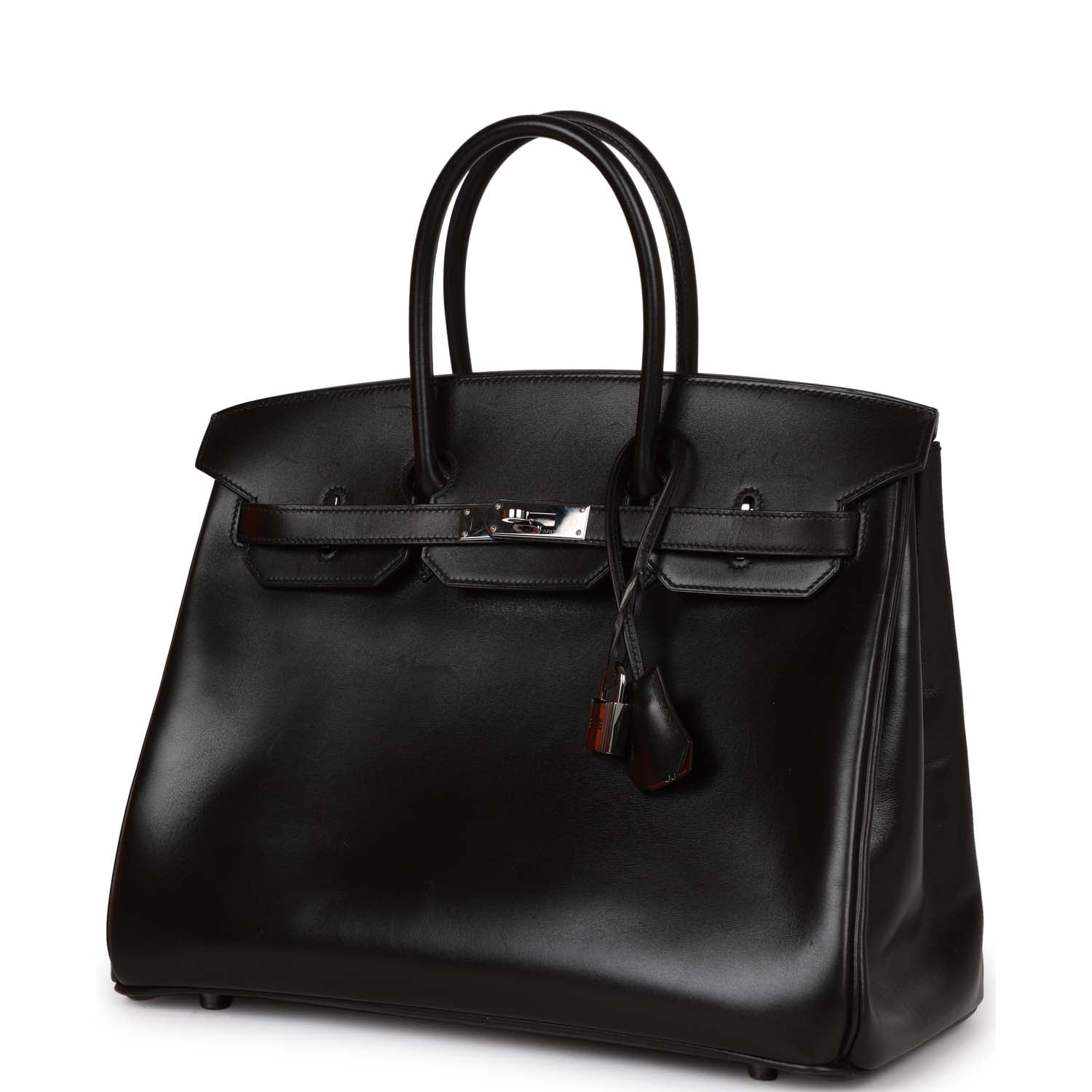 Pre-owned Hermes Special Order (HSS) Birkin 35 Black Box Verso Palladium Hardware