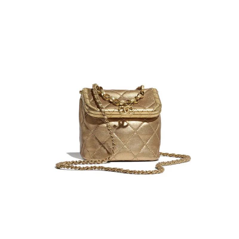 Chanel Small Lambskin Kiss-Lock Bag As1885