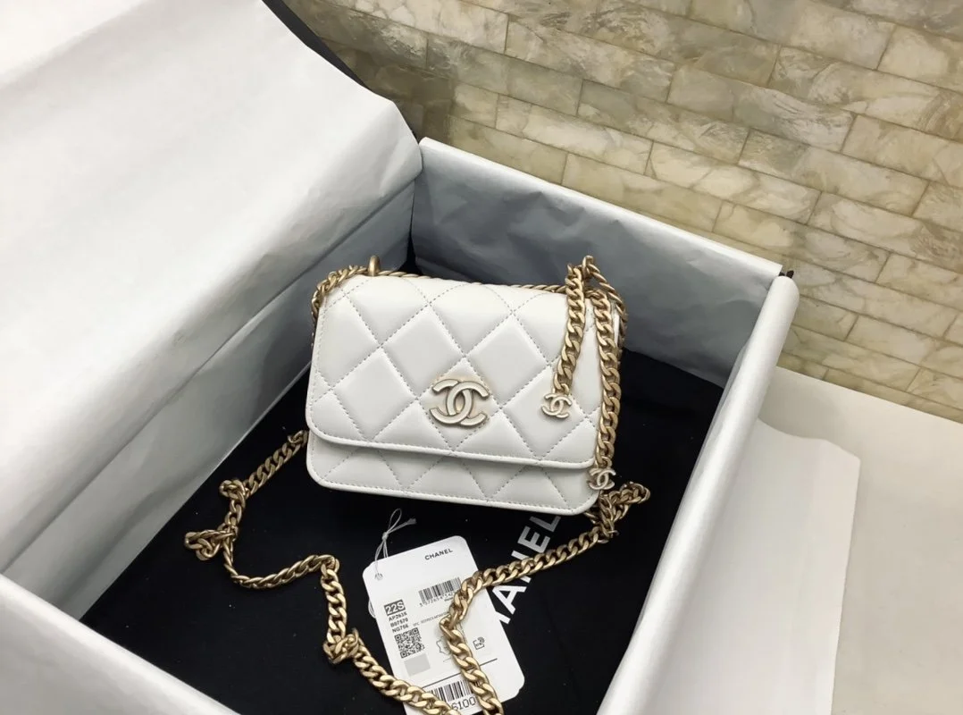 Chanel Spring And Summer 22C White For Women, Women’s Bags 6.1in/15.5cm