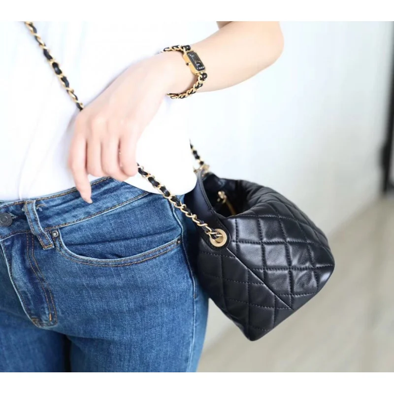 Chanel Small Lambskin Hobo Bag As1745