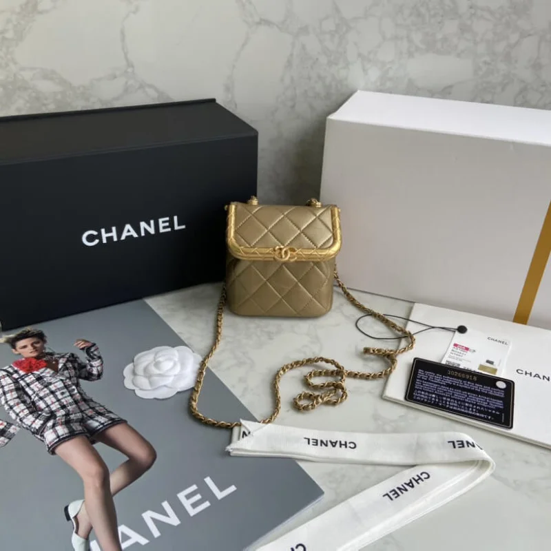 Chanel Small Lambskin Kiss-Lock Bag As1885