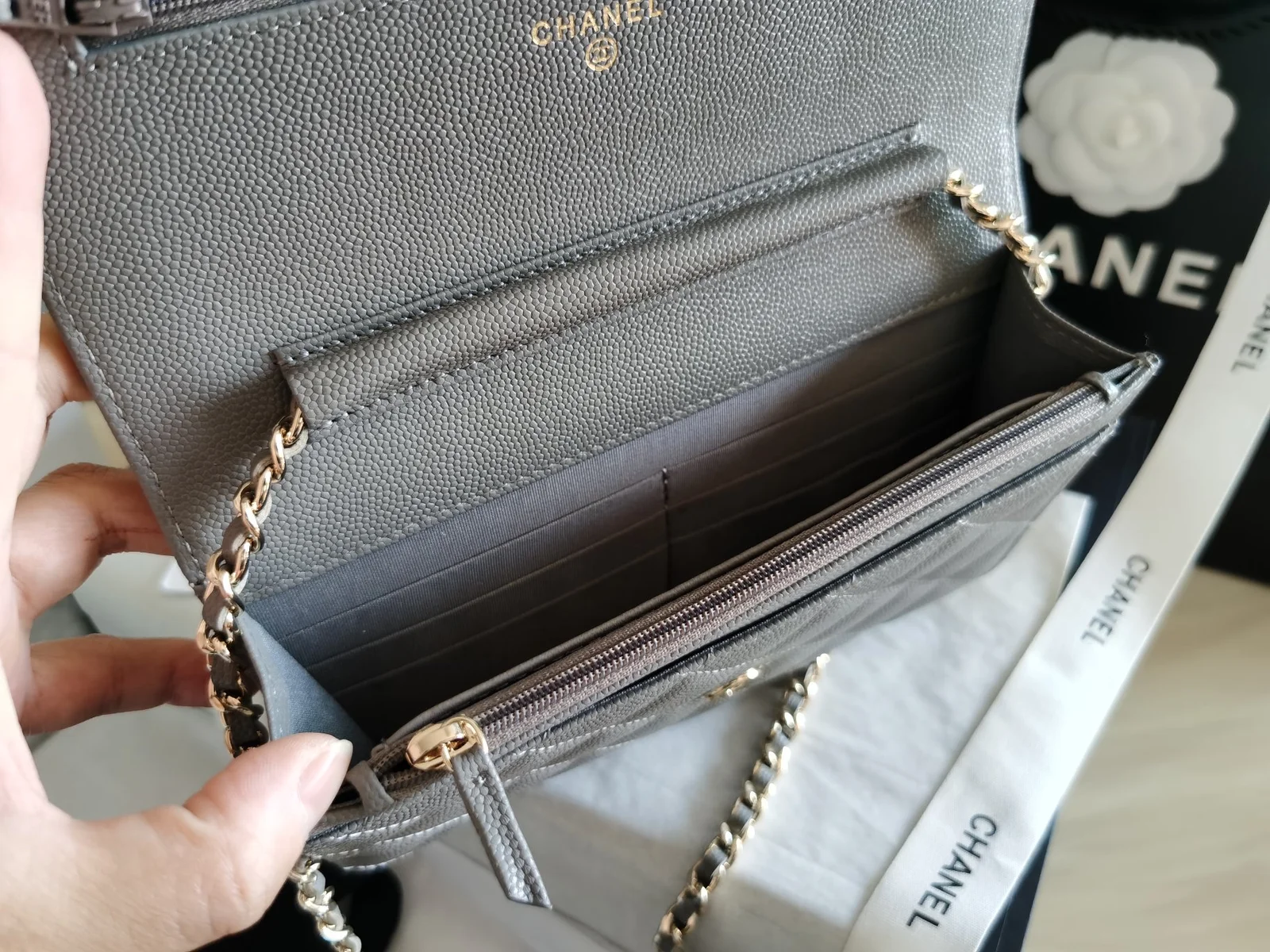 Chanel Mini Flap Bag Grey For Women 7.2in/18.5cm