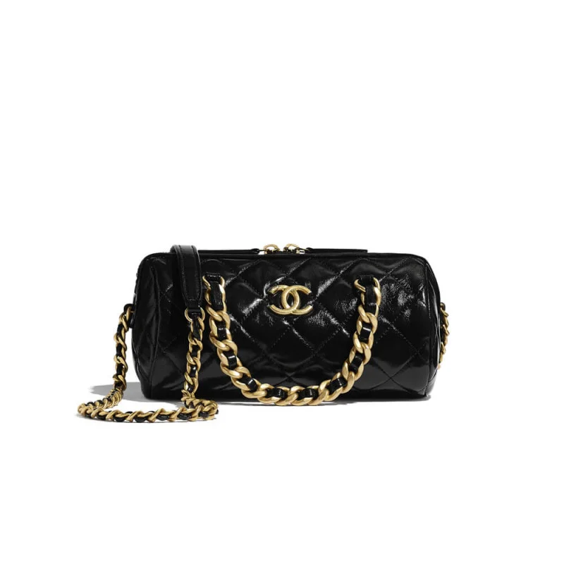 Chanel Shiny Lambskin Small Bowling Bag As1899