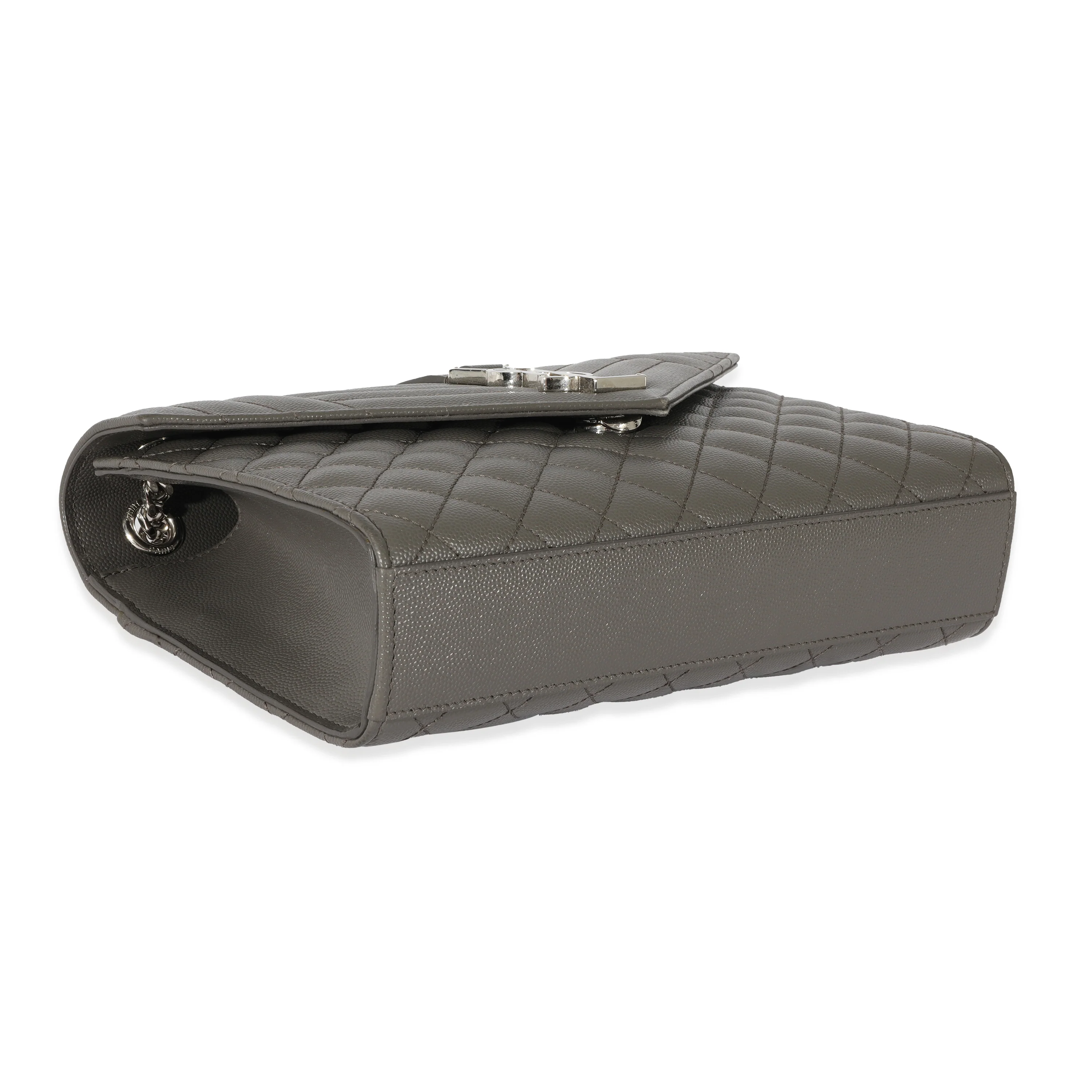 Saint Laurent Grey Grain De Poudre Medium Envelope In Mix Flap Bag