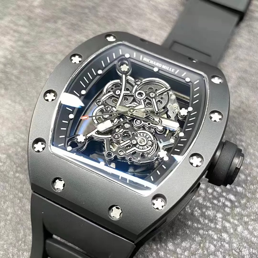 RM055 Skeleton Black Dial Black Bezel Black Rubber Strap KV RMUL2