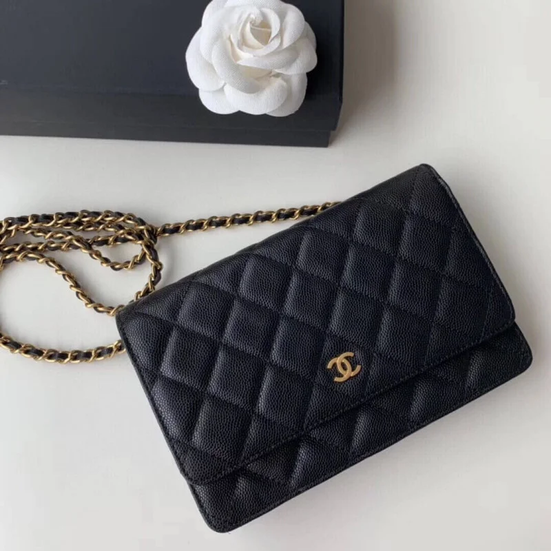 Chanel Caviar Quilted Wallet On Chain W-A33814