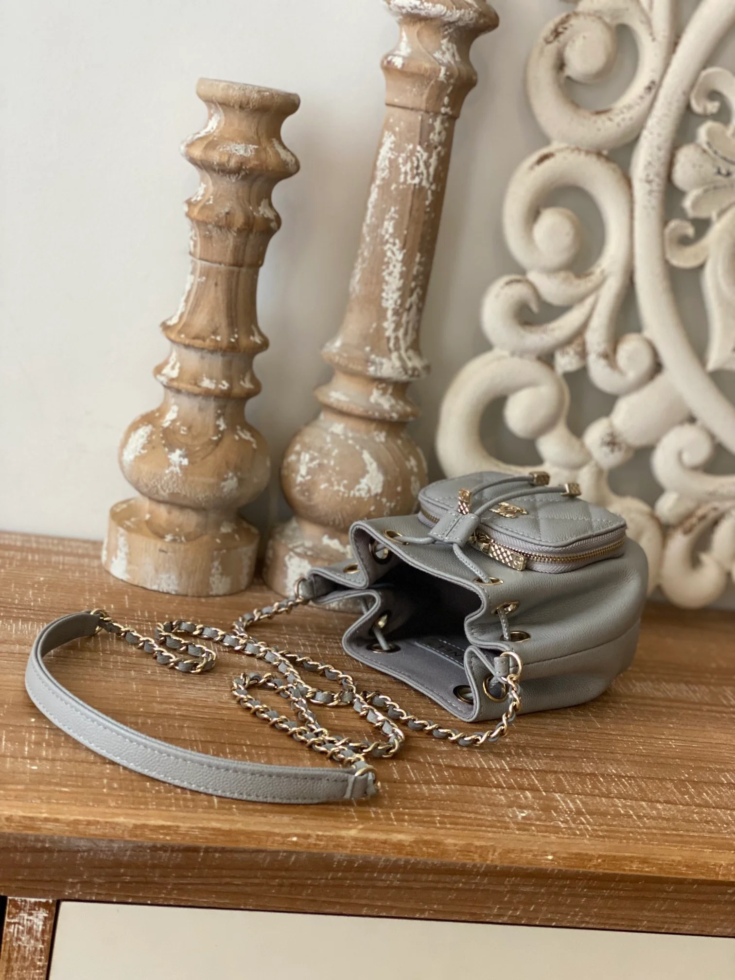 Chanel Mini Bucket Bag With Strap Gray For Women, Women’s Bags 4.9in/12.5cm