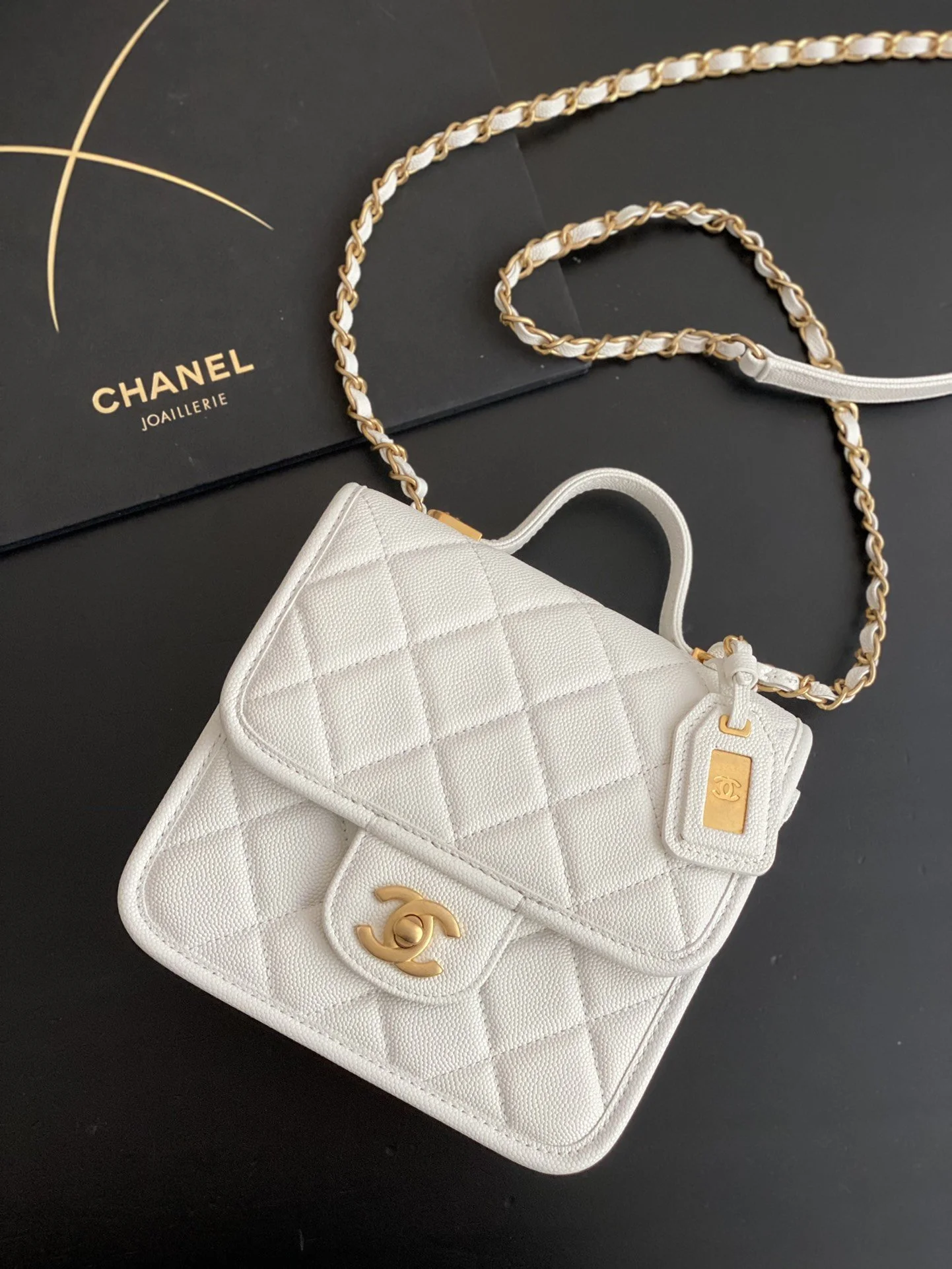 Chanel Small Flap Bag With Top Handle White For Women, Women’s Bags 8.1in/20.5cm