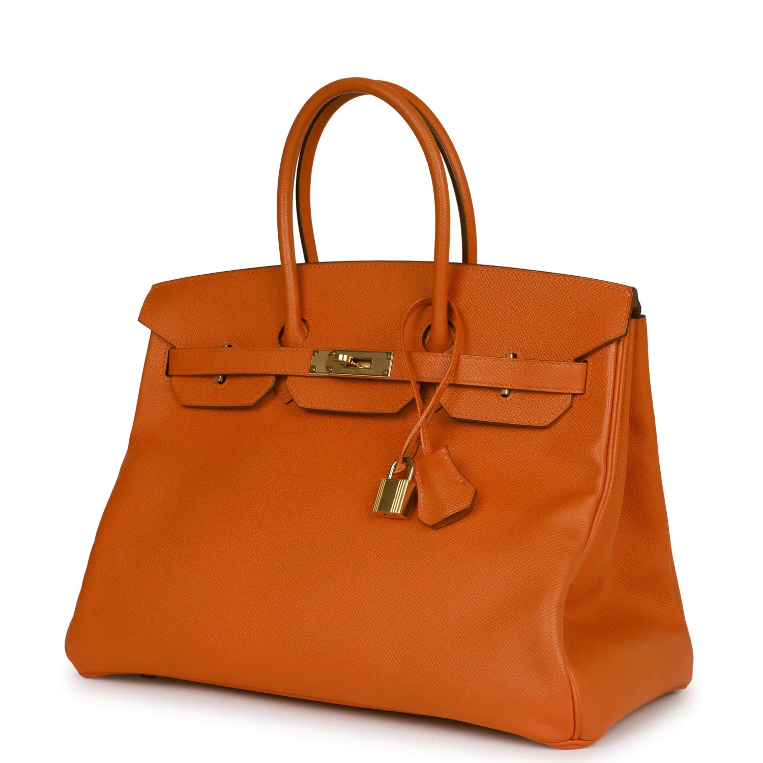 Pre-owned Hermes Birkin 35 Feu Epsom Gold Hardware