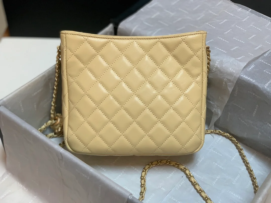 Chanel Hobo Handbag Beige Bag For Women 16cm/6in