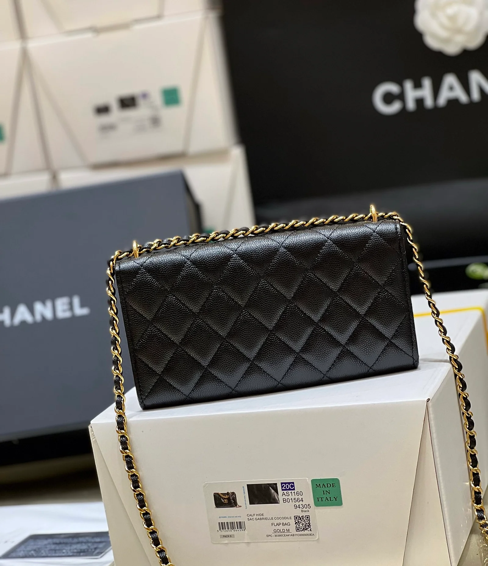 Chanel Small Coin Pocket WOC Shoulder Bag Black For Women, Women’s Bags 7.9in/20cm