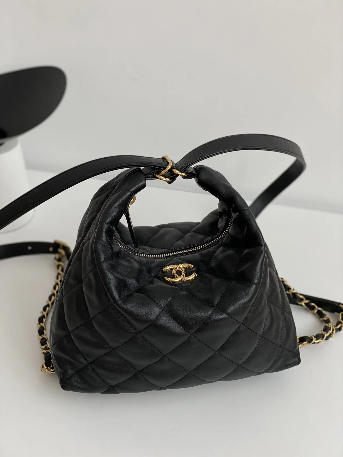 Chanel Maxi Hobo Bag Black For Women, Women’s Bags 13.7in/35cm AS3488 B08857 94305