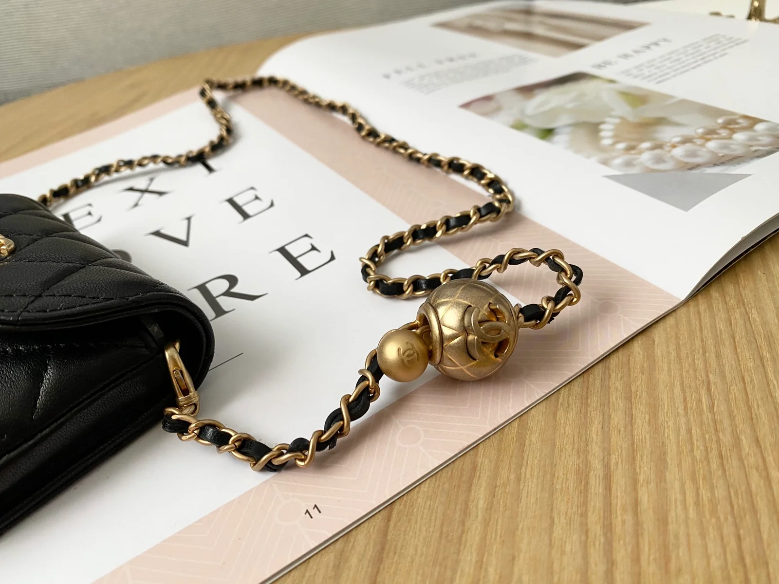 Chanel Mini 1889 Unblocked Metal Ball Black Bag For Women 9cm/3.5in