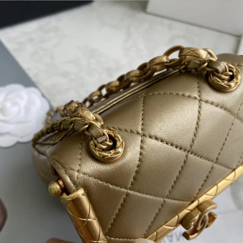 Chanel Small Lambskin Kiss-Lock Bag As1885
