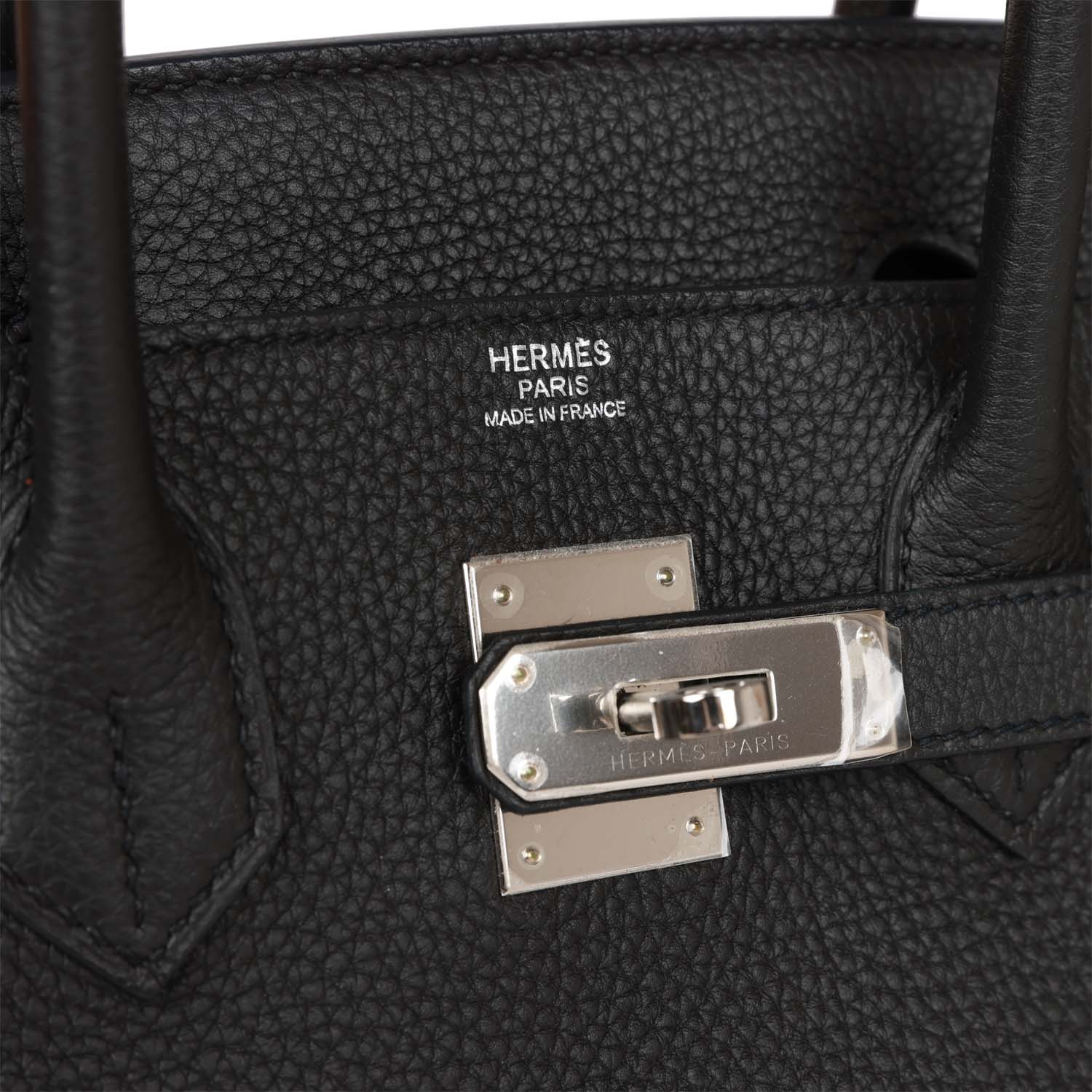 Pre-owned Hermes Birkin 30 Black Togo Palladium Hardware