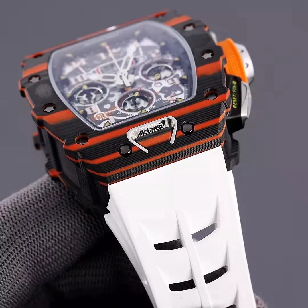 RM 11-03 Skeleton Dial Black&Orange Bezel White/Black/Orange Rubber Strap KV 7750
