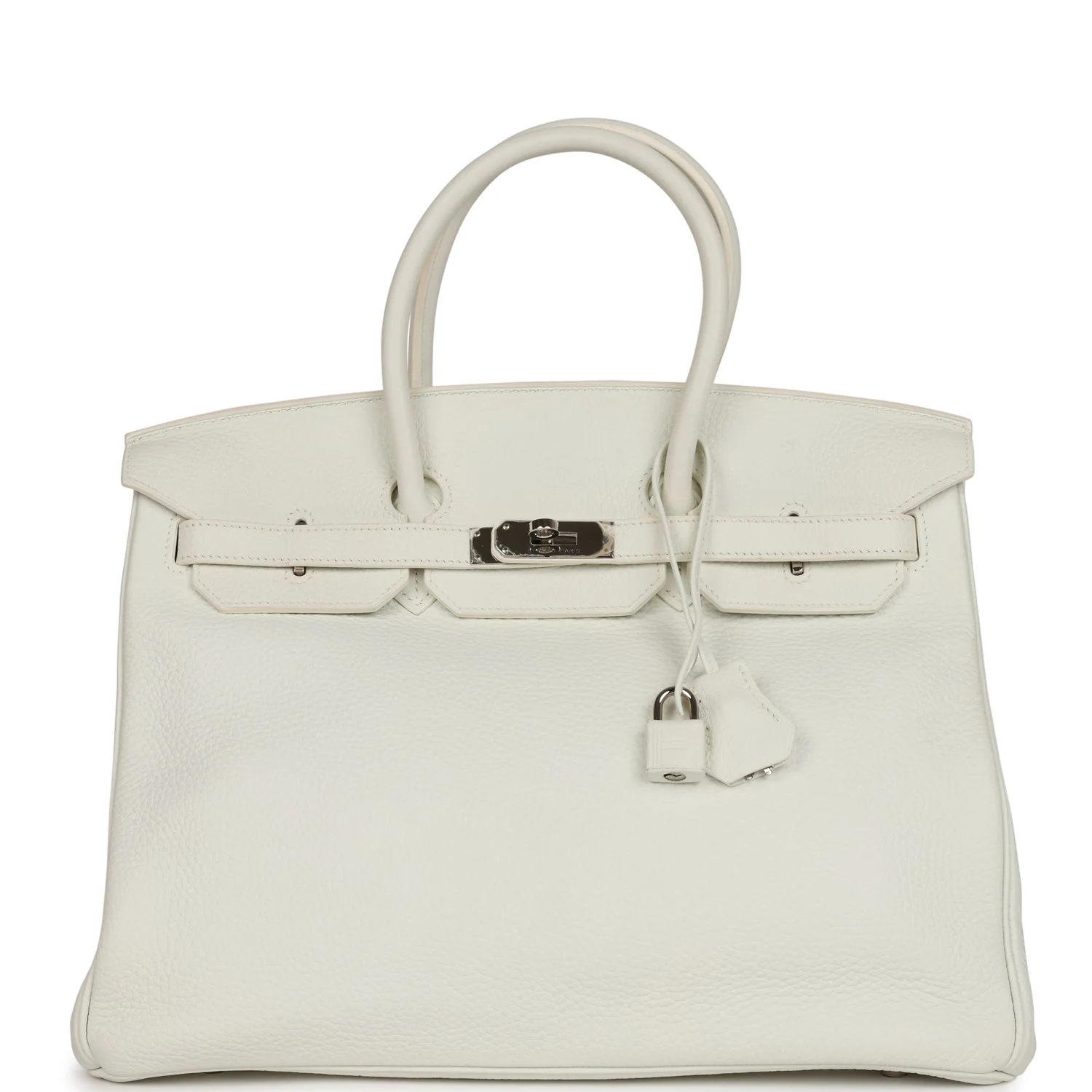 Pre-owned Hermes Birkin 35 White Togo Palladium Hardware