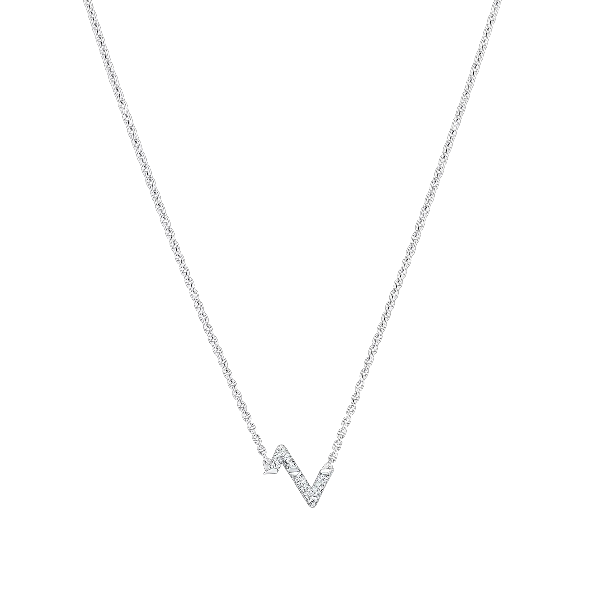 Louis Volt Upside Down White Gold and Diamond Pendant