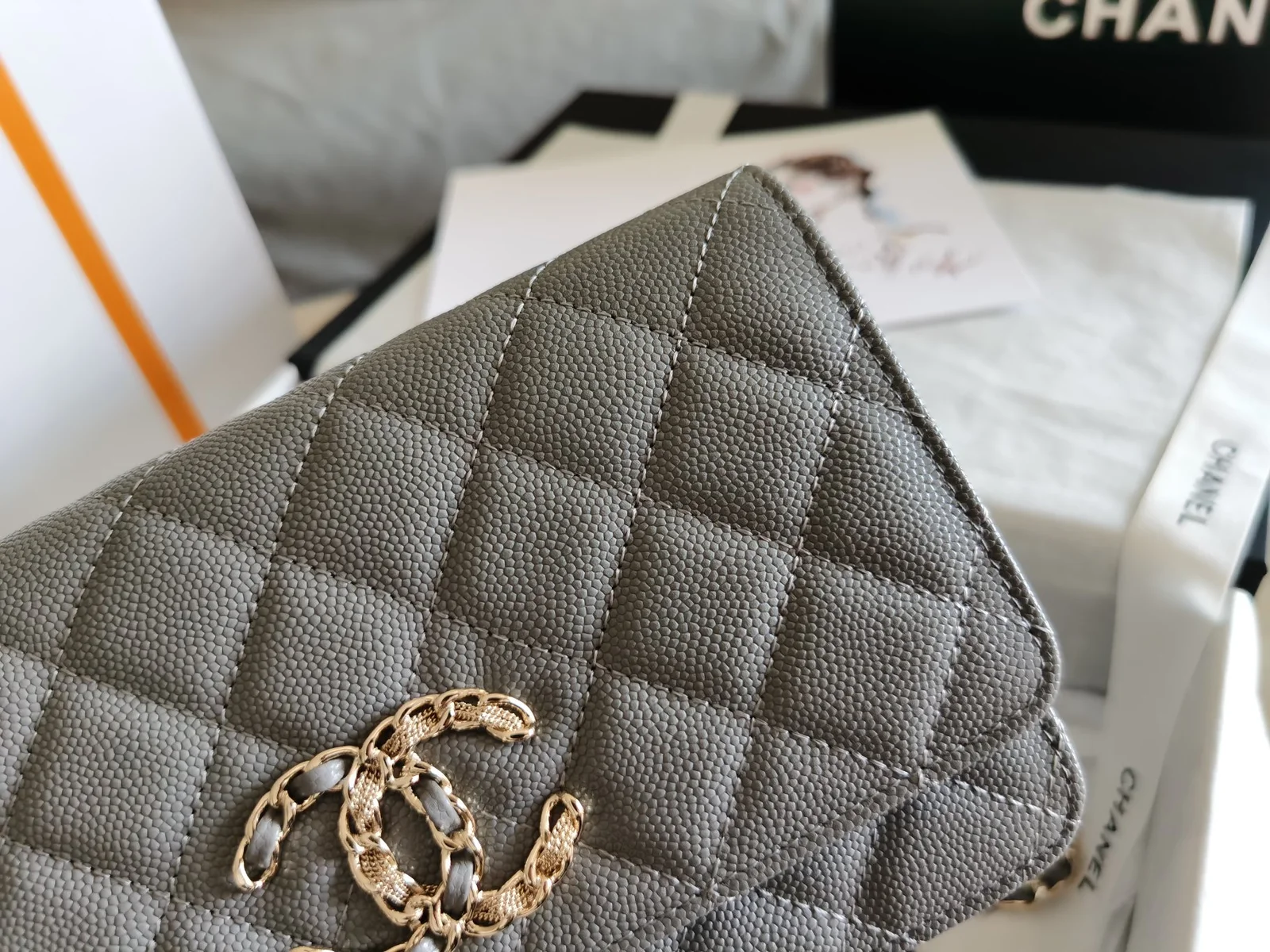 Chanel Mini Flap Bag Grey For Women 7.2in/18.5cm