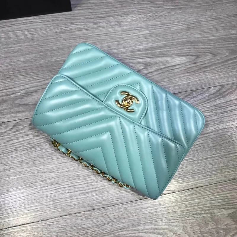Chanel Chevron Lambskin 20Cm Class-Flap Bag 1116