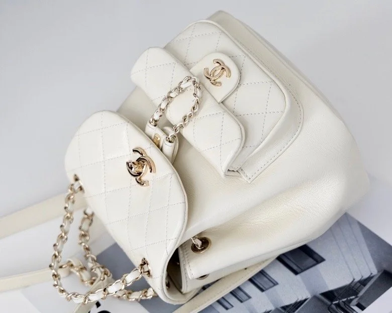 Chanel Backpack White For Women 7 in/18cm