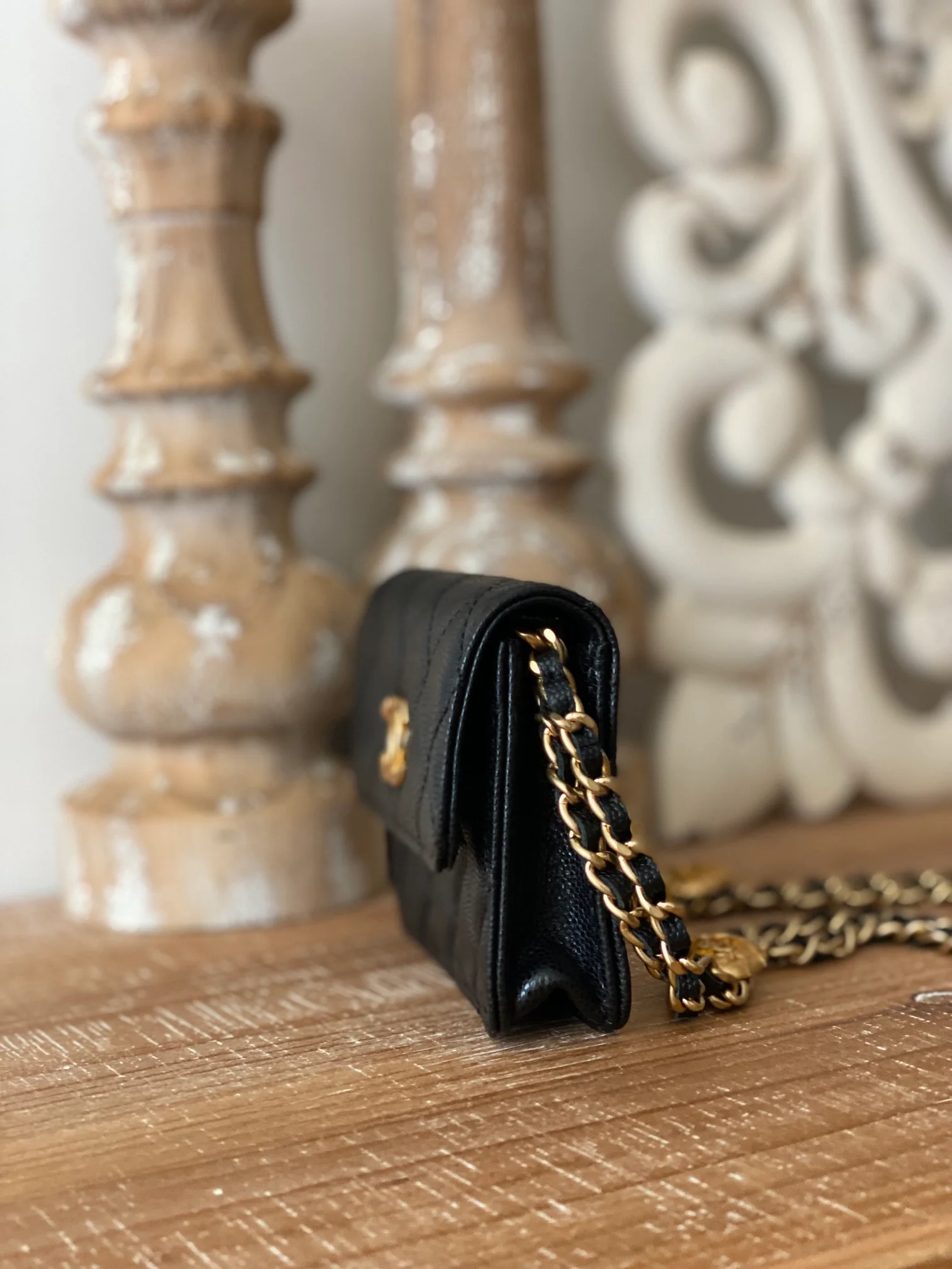 Chanel Clutch With Chain Black For Women, Women’s Bags 4.8in/12.3cm AP2857 B08447 94305