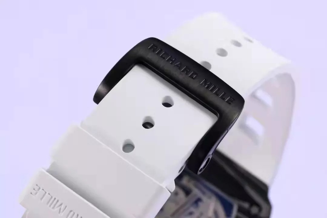 RM 11-03 Skeleton Dial Black Bezel White Rubber Strap KV 7750