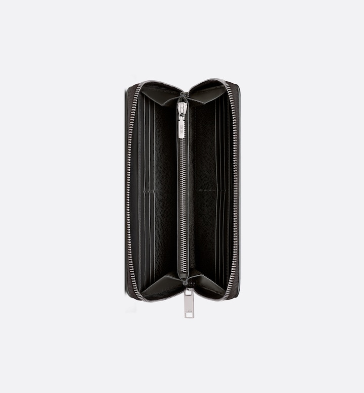 Zipped Long Wallet  Black Oblique Galaxy Leather