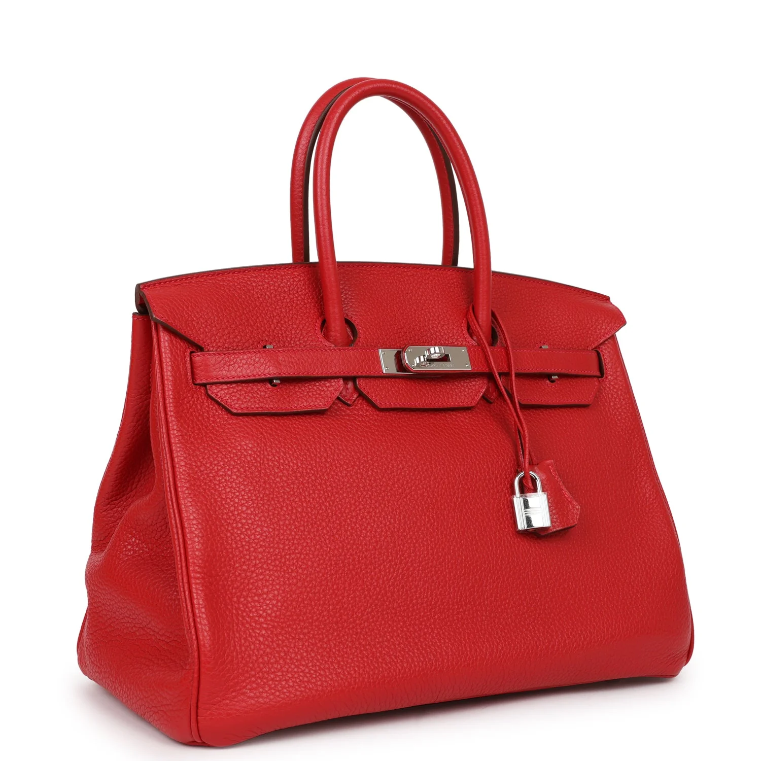 Pre-owned Hermes Birkin 35 Rouge Casaque Clemence Palladium Hardware