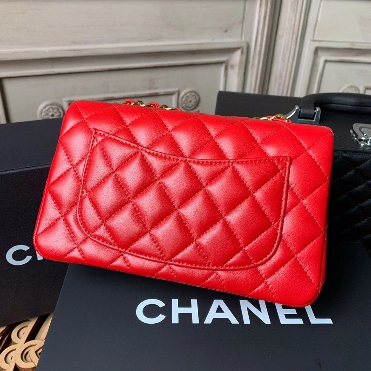 Chanel Mini Flap Bag Red For Women, Women’s Bags, Women’s Bag, Shoulder And Crossbody 7.8in/20cm A69900