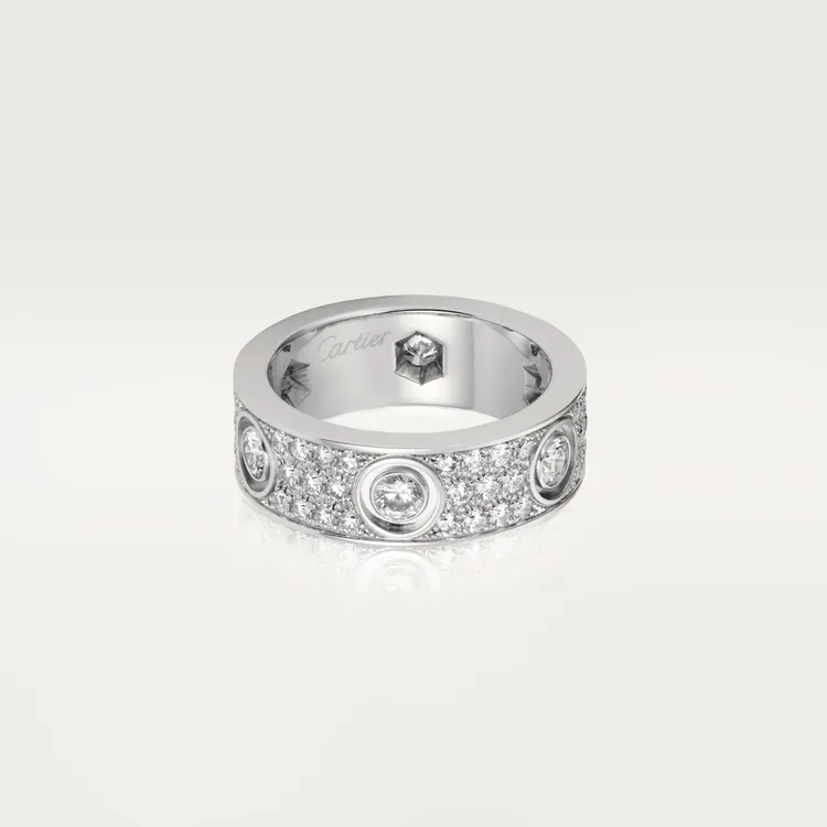 LOVE RING, DIAMOND-PAVED