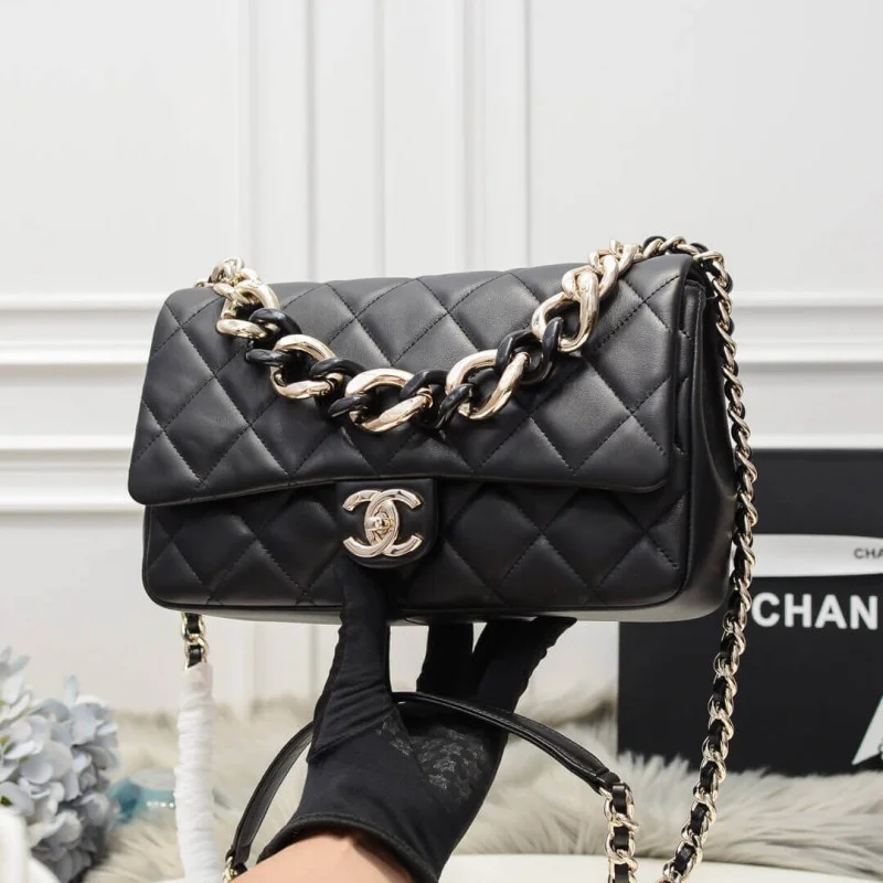 Chanel Flap Bag With Large Bi-Color Chain As1354
