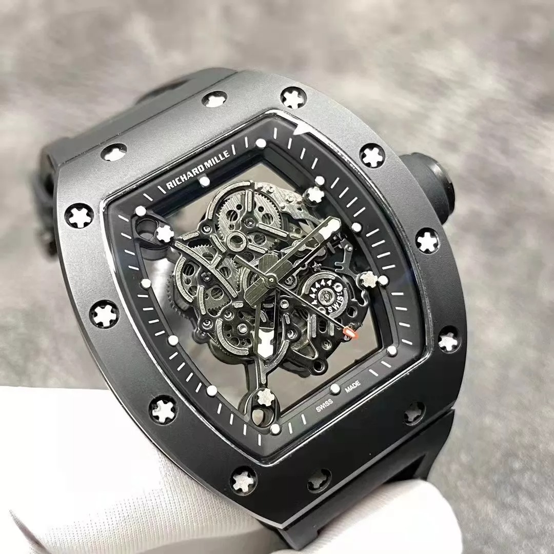 RM055 Skeleton Black Dial Black Bezel Black Rubber Strap KV RMUL2