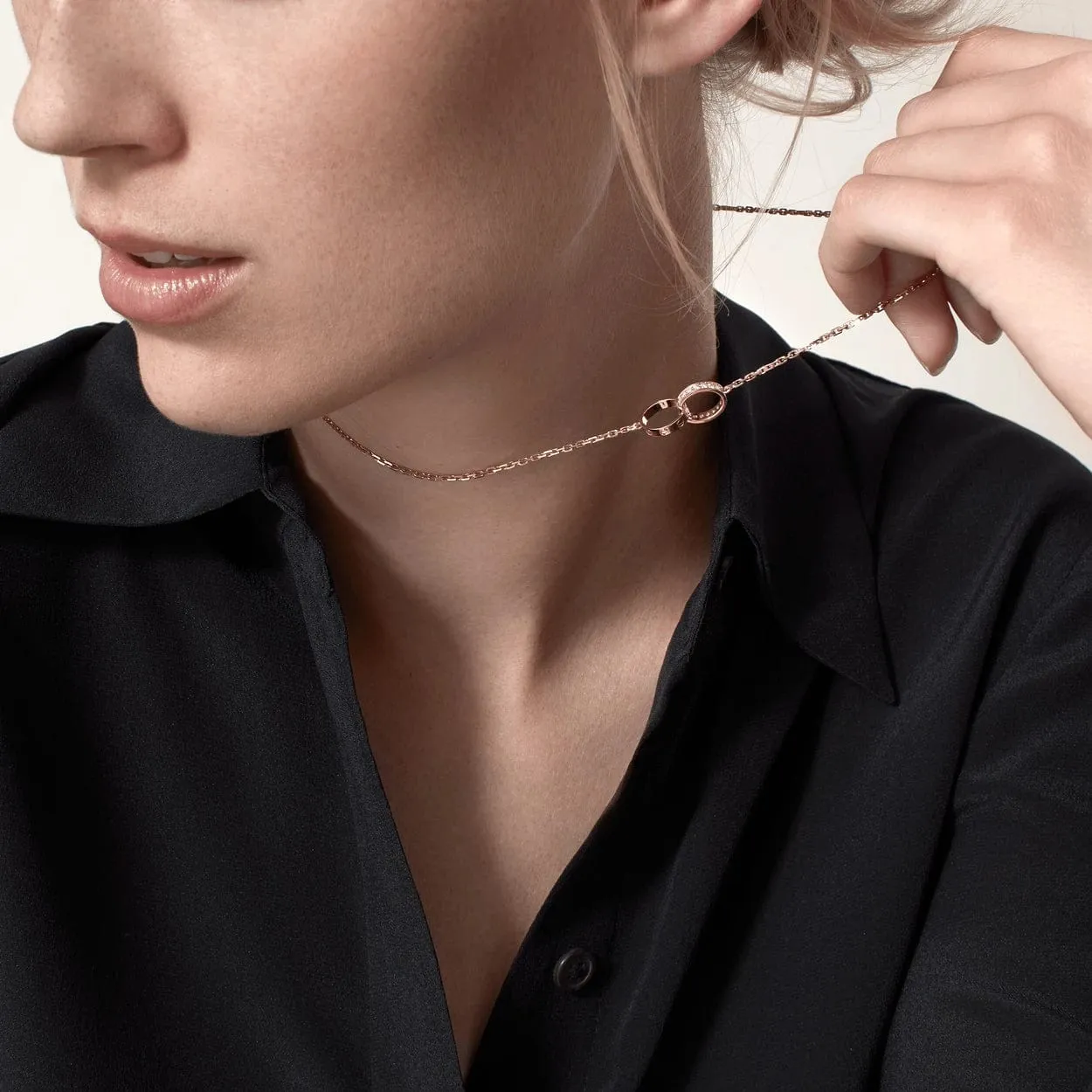 car Love Necklace Interlocking 2 Circles Necklace