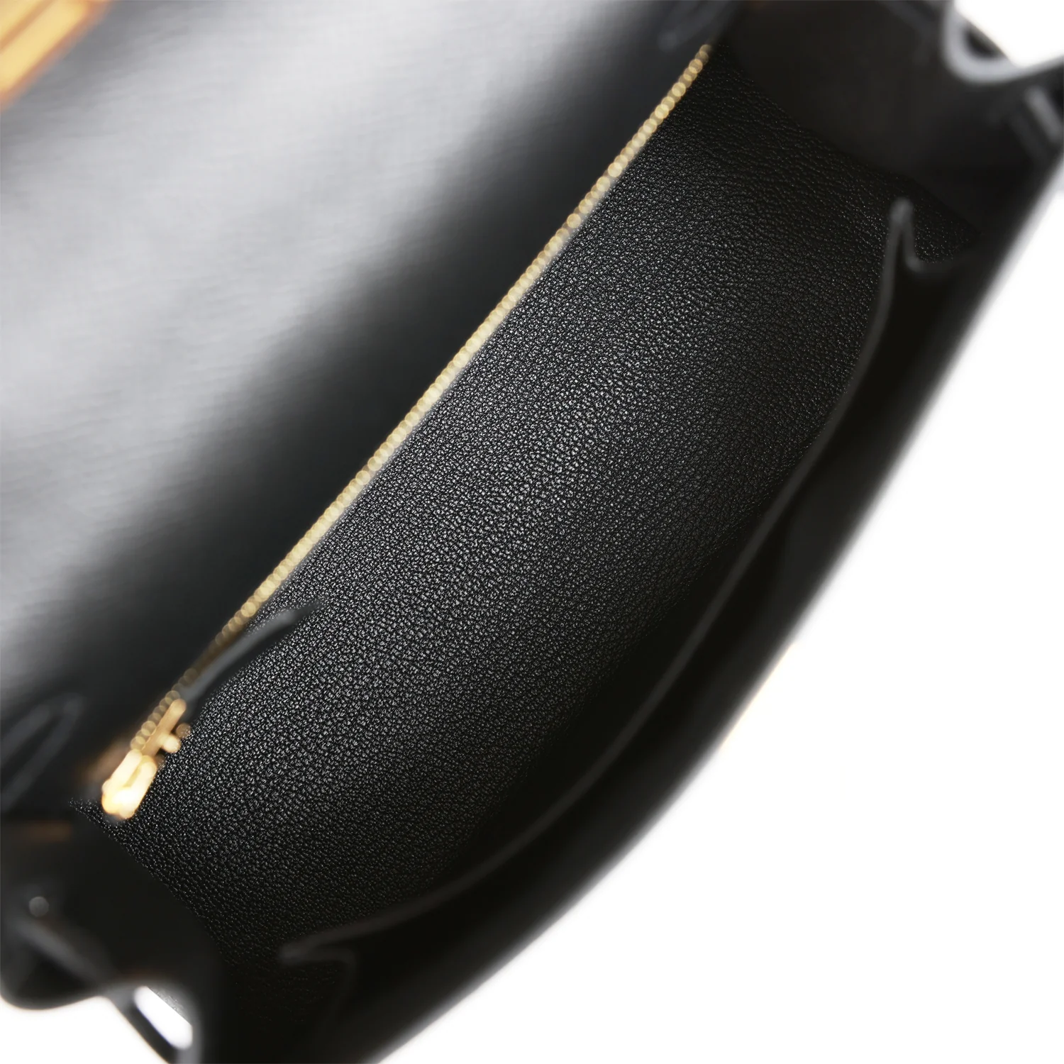 Hermes Kelly Sellier 25 Black Epsom Gold Hardware