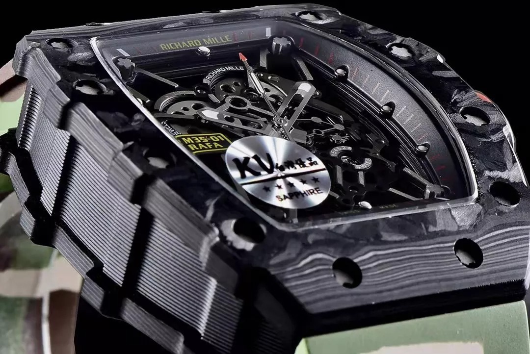 RM 35-01 Black Bezel Red Makers Camouflage Rubber Strap KV RUML3